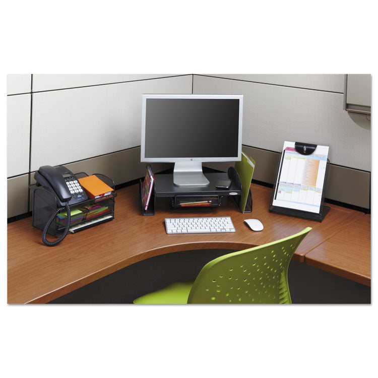 Safco® Onyx Angled Mesh Steel Telephone Stand, 11.75 x 9.25 x 7, Black (SAF2160BL) Each