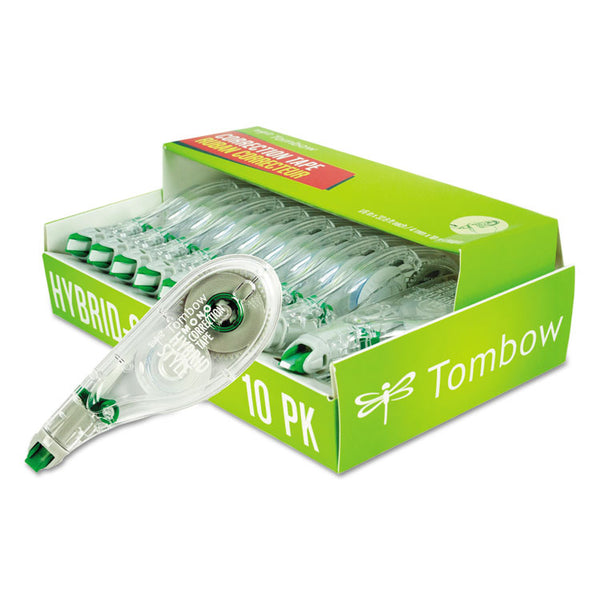 Tombow® MONO Hybrid Style Correction Tape, Non-Refillable, Clear Applicator, 0.17" x 394", 10/Pack (TOM68721)