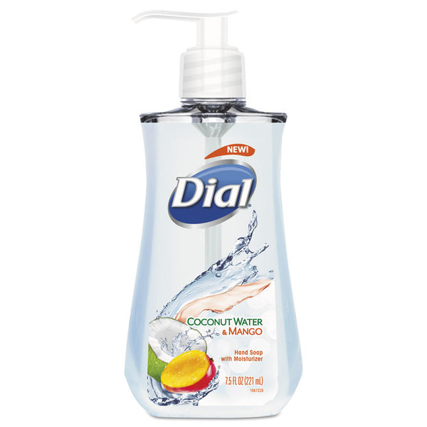 Dial® Liquid Hand Soap, Coconut Water and Mango, 7.5 oz Pump Bottle, 12/Carton (DIA12159CT)