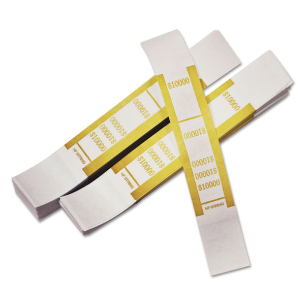 Iconex™ Self-Adhesive Currency Straps, Mustard, $10,000 in $100 Bills, 1000 Bands/Pack (ICX94190057) Pack of 1,000