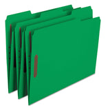 Smead™ Top Tab Colored Fastener Folders, 0.75" Expansion, 2 Fasteners, Letter Size, Green Exterior, 50/Box (SMD12140)