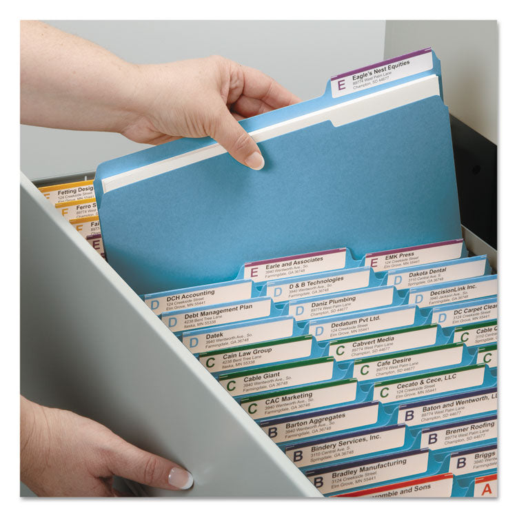 Smead™ Colored Pressboard Fastener Folders with SafeSHIELD Coated Fasteners, 2" Expansion, 2 Fasteners, Letter Size, Blue, 25/Box (SMD14937)
