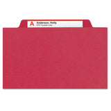 Smead™ Expanding Recycled Heavy Pressboard Folders, 1/3-Cut Tabs: Assorted, Letter Size, 1" Expansion, Bright Red, 25/Box (SMD21538)