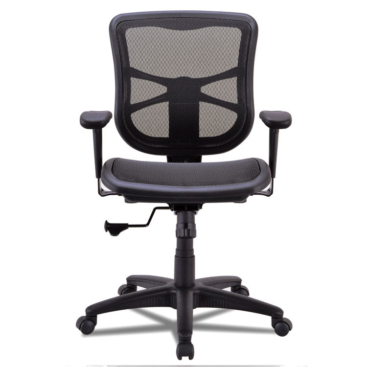 Alera® Alera Elusion Series Mesh Mid-Back Swivel/Tilt Chair, Supports Up to 275 lb, 17.9" to 21.6" Seat Height, Black (ALEEL42B18)