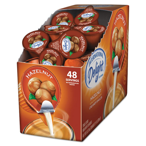 International Delight® Flavored Liquid Non-Dairy Coffee Creamer, Hazelnut, 0.4375 oz Cup, 48/Box (ITD02283) Box of 48
