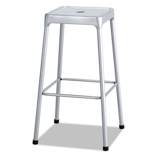 Safco® Bar-Height Steel Stool, Backless, Supports Up to 250 lb, 29" Seat Height, Silver (SAF6606SL)