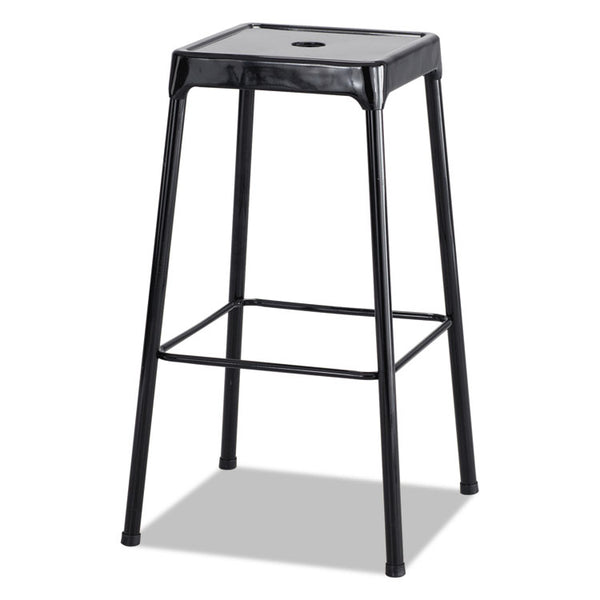 Safco® Bar-Height Steel Stool, Backless, Supports Up to 250 lb, 29" Seat Height, Black (SAF6606BL)