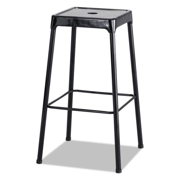 Safco® Bar-Height Steel Stool, Backless, Supports Up to 250 lb, 29" Seat Height, Black (SAF6606BL) Each