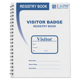 C-Line® Visitor Badges with Registry Log, 3 5/8 x 1 7/8, White, 150 Badges/Box (CLI97030)