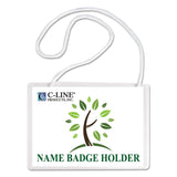 C-Line® Specialty Name Badge Holder Kits, 4 x 3, Horizontal Orientation, White, 50/Box (CLI97043)