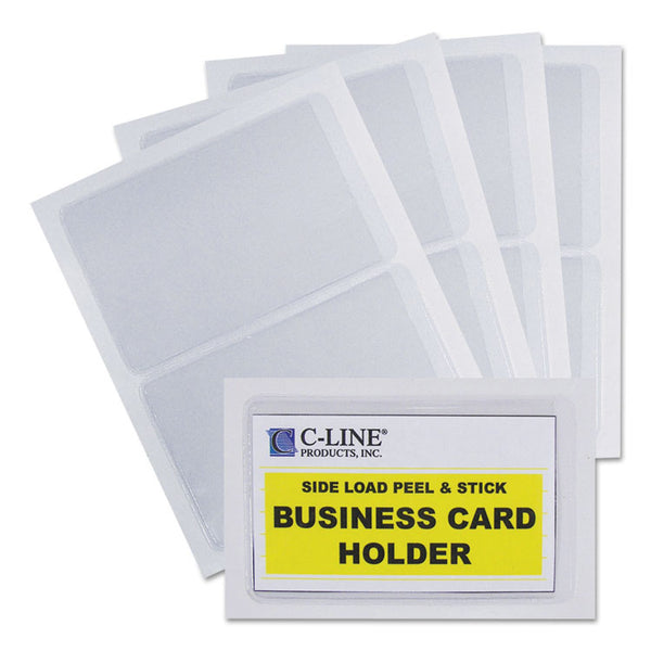 C-Line® Self-Adhesive Business Card Holders, Side Load, 2 x 3.5, Clear, 10/Pack (CLI70238)