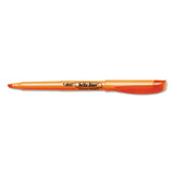 BIC® Brite Liner Highlighter, Fluorescent Orange Ink, Chisel Tip, Orange/Black Barrel, Dozen (BICBL11OE)