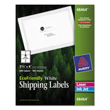 Avery® EcoFriendly Mailing Labels, Inkjet/Laser Printers, 3.33 x 4, White, 6/Sheet, 100 Sheets/Pack (AVE48464) Box of 600