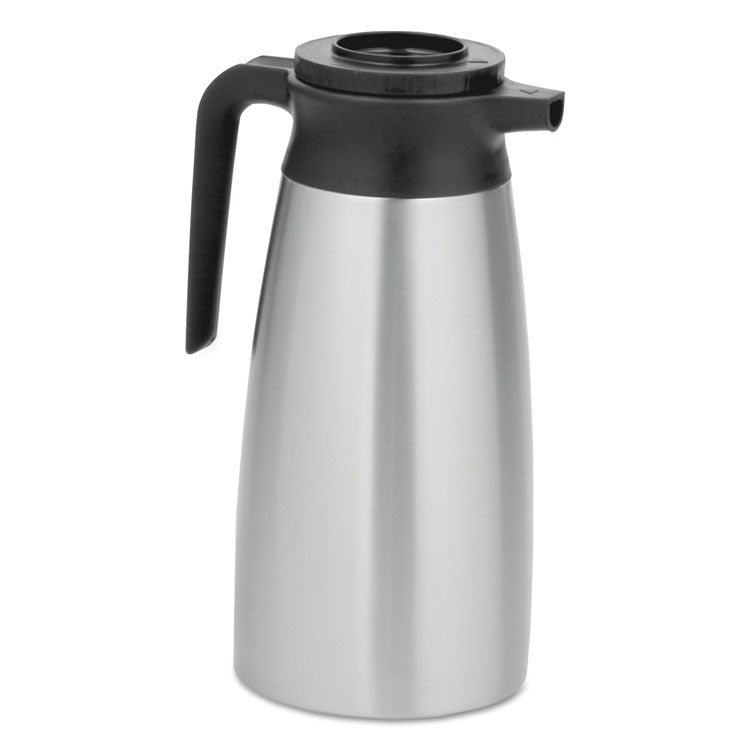 BUNN® 1.9 Liter Thermal Pitcher, Stainless Steel/Black (BUNVACPIT19) Each