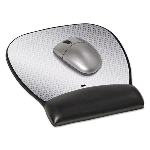 3M™ Antimicrobial Gel Large Mouse Pad with Wrist Rest, 9.25 x 8.75, Black (MMMMW310LE)