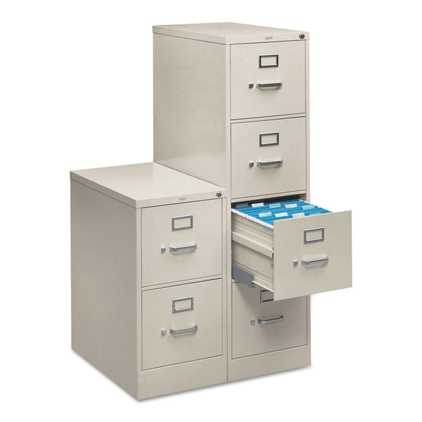 HON® 510 Series Vertical File, 4 Legal-Size File Drawers, Light Gray, 18.25" x 25" x 52" (HON514CPQ)
