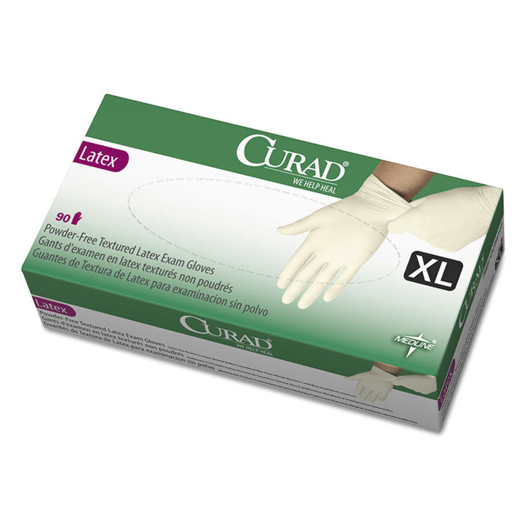 Curad® Latex Exam Gloves, Powder-Free, X-Large, 90/Box (MIICUR8107) Box of 90