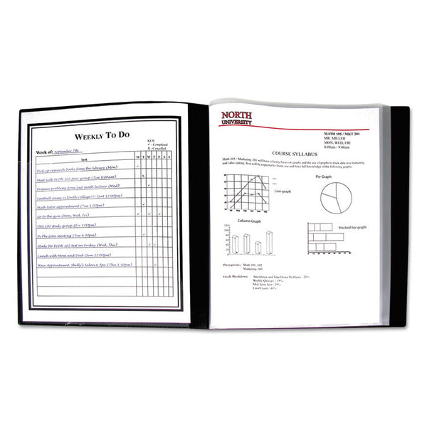 C-Line® Bound Sheet Protector Presentation Book, 24 Letter-Size Sleeves, Black (CLI33240)