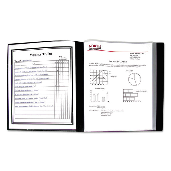 C-Line® Bound Sheet Protector Presentation Book, 12 Letter-Size Sleeves, Black (CLI33120)