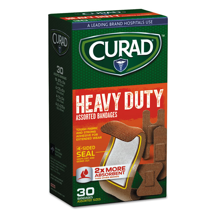 Curad® Heavy Duty Bandages, Assorted Sizes, 30/Box (MIICUR14924RB) Box of 30