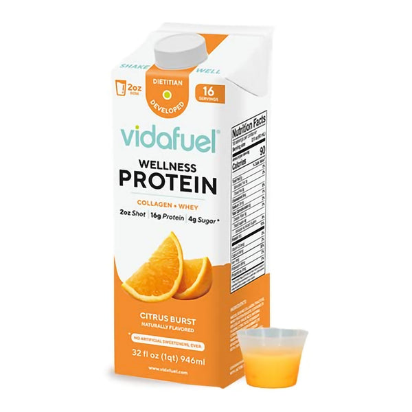Vida Fuel Wellness Protein Oral Supplement Citrus Burst Flavor Liquid 32 oz. Reclosable Carton (1244684_EA) 1/EA