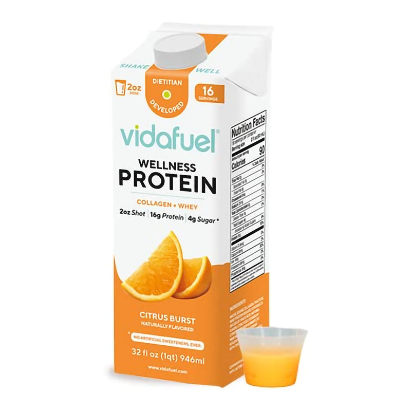 Vida Fuel Wellness Protein Oral Supplement Citrus Burst Flavor Liquid 32 oz. Reclosable Carton (1244684_CS) 6/CS