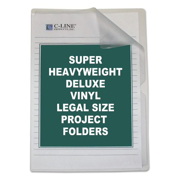 C-Line® Deluxe Vinyl Project Folders, Legal Size, Clear, 50/Box (CLI62139)