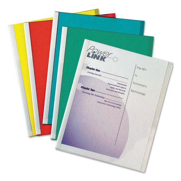 C-Line® Vinyl Report Covers, 0.13" Capacity, 8.5 x 11, Clear/Assorted, 50/Box (CLI32550)
