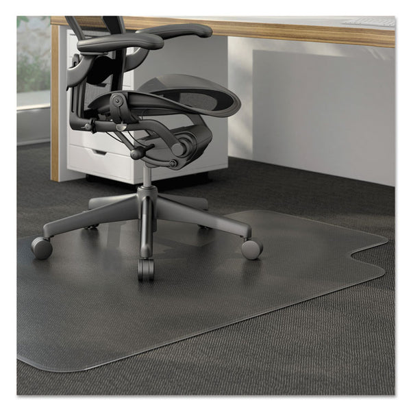 Alera® Moderate Use Studded Chair Mat for Low Pile Carpet, 45 x 53, Wide Lipped, Clear (ALEMAT4553CLPL)