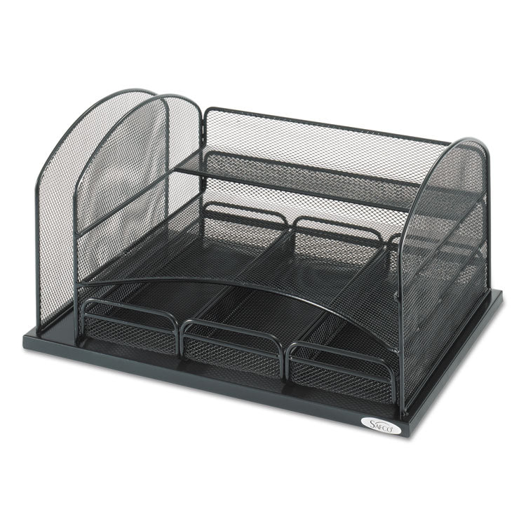 Safco® Onyx Organizer with 3 Drawers, 6 Compartments, Steel, 16 x 11.5 x 8.25, Black (SAF3252BL) Each