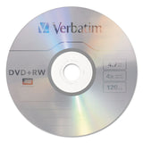 Verbatim® DVD+RW Rewritable Disc, 4.7 GB, 4x, Spindle, Silver, 30/Pack (VER94834)