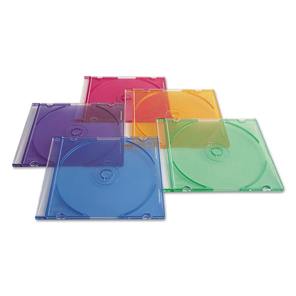 Verbatim® CD/DVD Slim Case, Assorted Colors, 50/Pack (VER94178)