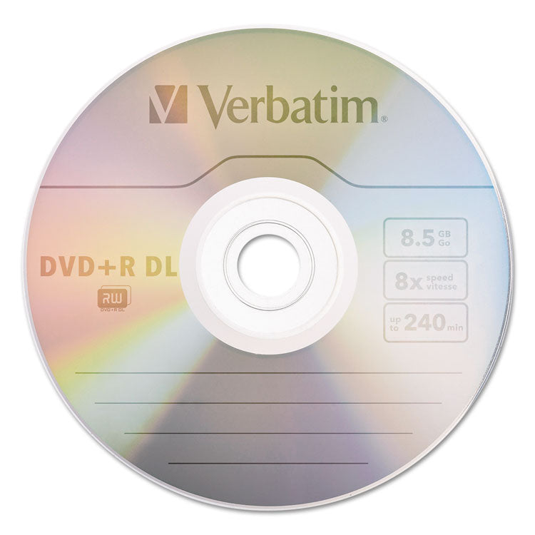 Verbatim® DVD+R Dual Layer Recordable Disc, 8.5 GB, 8x, Spindle, Silver, 30/Pack (VER96542)