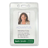 Advantus Security ID Badge Holders, Prepunched for Chain/Clip, Vertical, Clear 2.63" x 4.38" Holder, 2.38" x 4.25" Insert, 50/Box (AVT75419) Box of 50