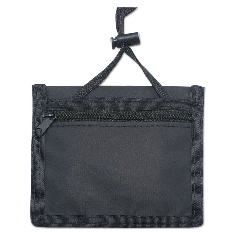Advantus ID Badge Holders with Convention Neck Pouch, Horizontal, Black/Clear 5" x 4.25" Holder, 2.75" x 4" Insert, 48" Cord, 12/Pack (AVT75452) Pack of 12