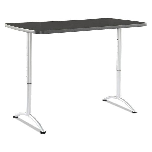 Iceberg ARC Adjustable-Height Table, Rectangular, 60" x 30" x 30" to 42", Graphite/Silver (ICE69317) Each