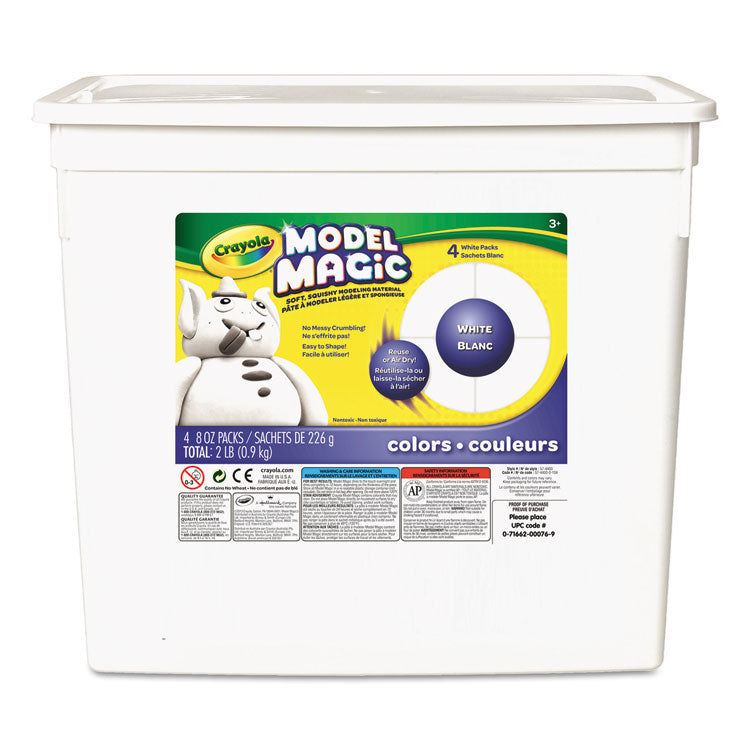 Crayola® Model Magic Modeling Compound, 8 oz Packs, 4 Packs, White, 2 lbs (CYO574400) Each