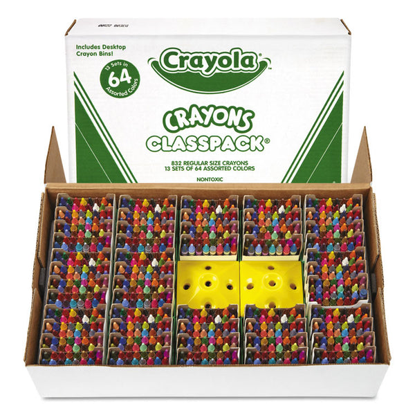 Crayola® Classpack Regular Crayons, Assorted, 13 Caddies, 832/Box (CYO528019)