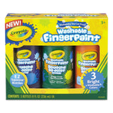 Crayola® Washable Fingerpaint Pack, 3 Assorted Bright Colors, 8 oz Tube, 3/Box (CYO551311) Each