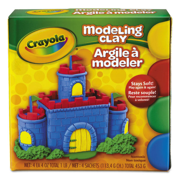 Crayola® Modeling Clay Assortment, 4 oz of Each Color Blue/Green/Red/Yellow, 1 lb (CYO570300) Each