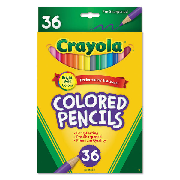 Crayola® Short-Length Colored Pencil Set, 3.3 mm, 2B, Assorted Lead and Barrel Colors, 36/Pack (CYO684036) Pack of 35