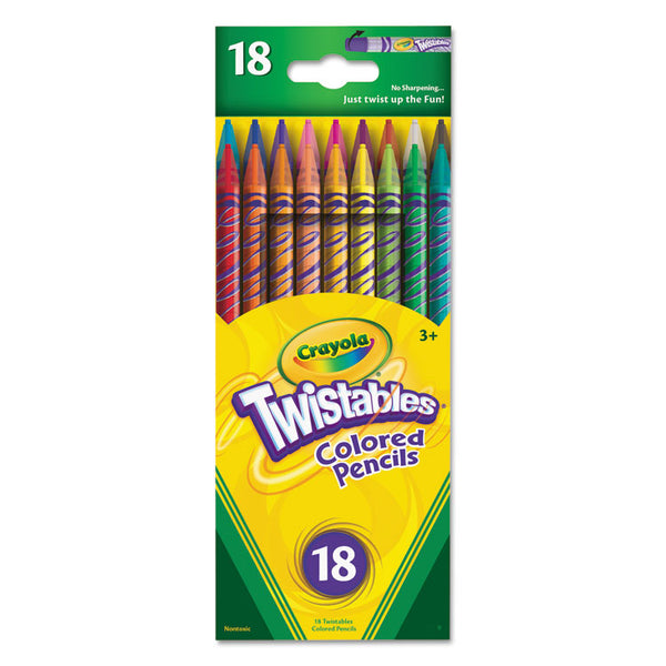 Crayola Twistables Colored Pencils,18 Assorted Colors/Pack (CYO687418) Pack of 18