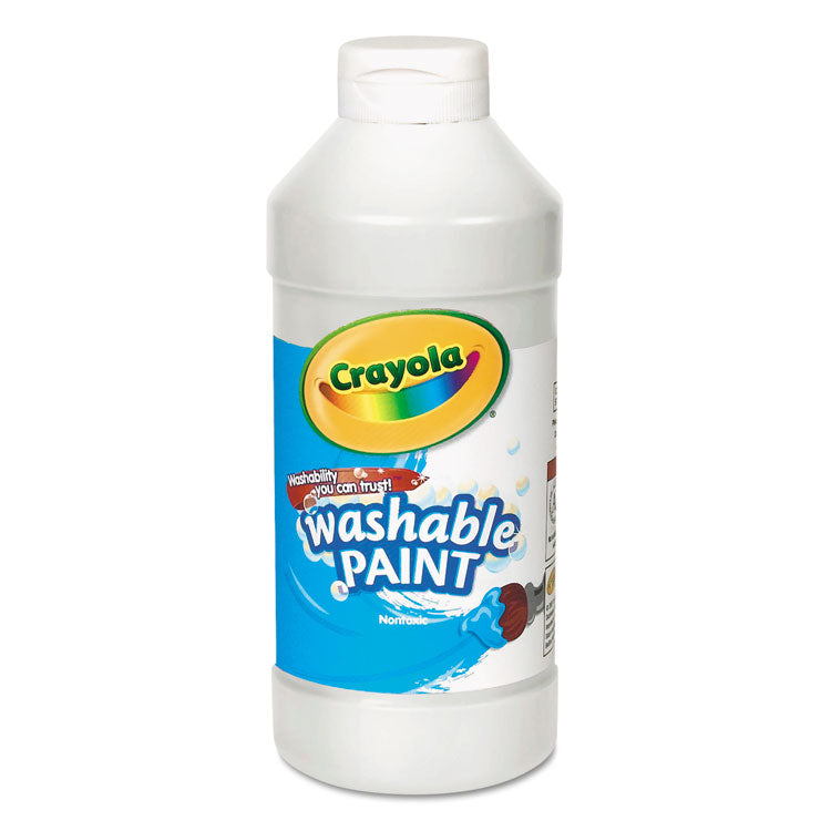 Crayola® Washable Paint, White, 16 oz Bottle (CYO542016053) Each