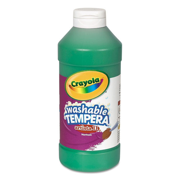 Crayola® Artista II Washable Tempera Paint, Green, 16 oz Bottle (CYO543115044) Each