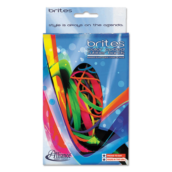 Alliance® Brites Pic-Pac Rubber Bands, Size 54 (Assorted), 0.04" Gauge, Assorted Colors, 1.5 oz Box, Band-Count Varies (ALL07706) Each