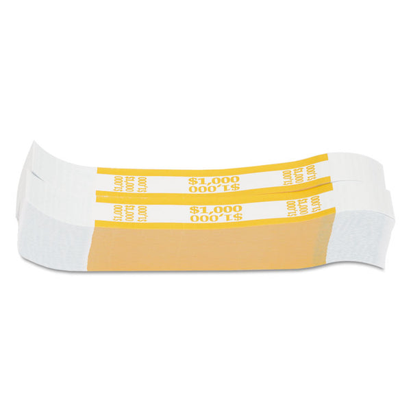 Pap-R Products Currency Straps, Yellow, $1,000 in $10 Bills, 1000 Bands/Pack (CTX401000) Pack of 1000
