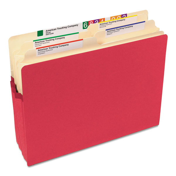 Smead™ Colored File Pockets, 5.25" Expansion, Letter Size, Red (SMD73241)