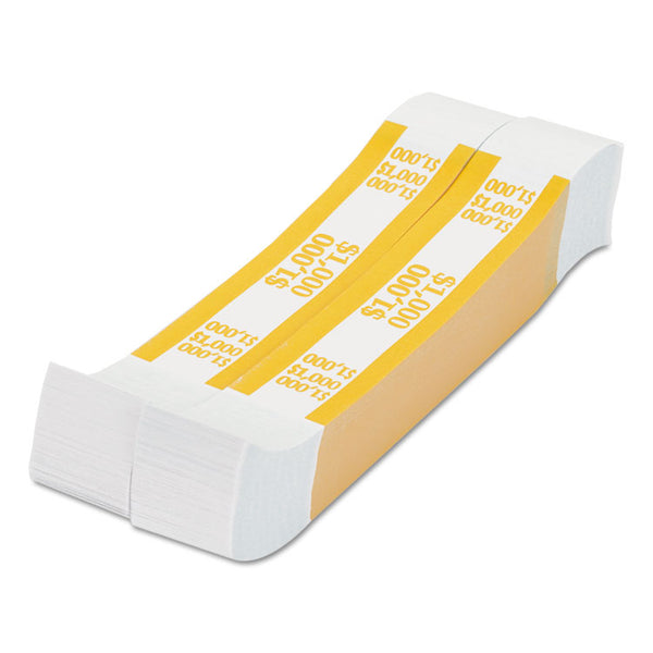 Pap-R Products Currency Straps, Yellow, $1,000 in $10 Bills, 1000 Bands/Pack (CTX401000)