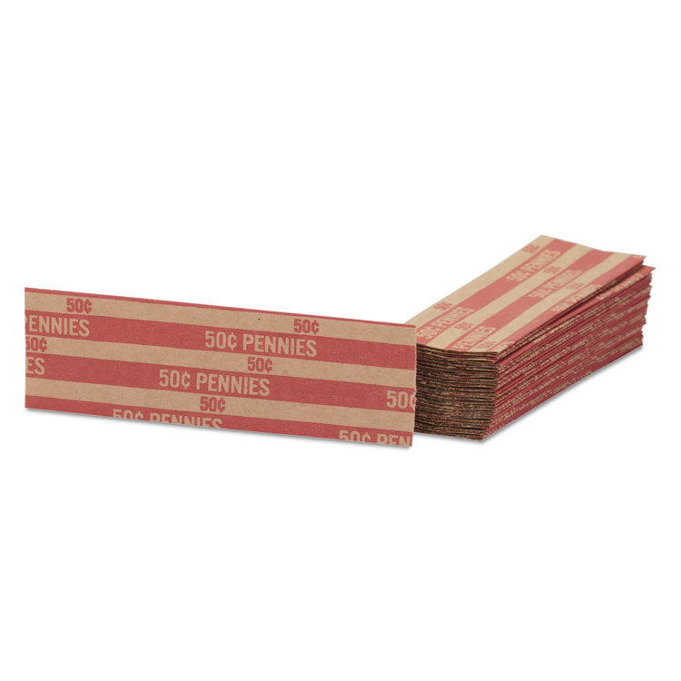 Pap-R Products Flat Coin Wrappers, Pennies, $.50, 1000 Wrappers/Box (CTX30001) Box of 1000