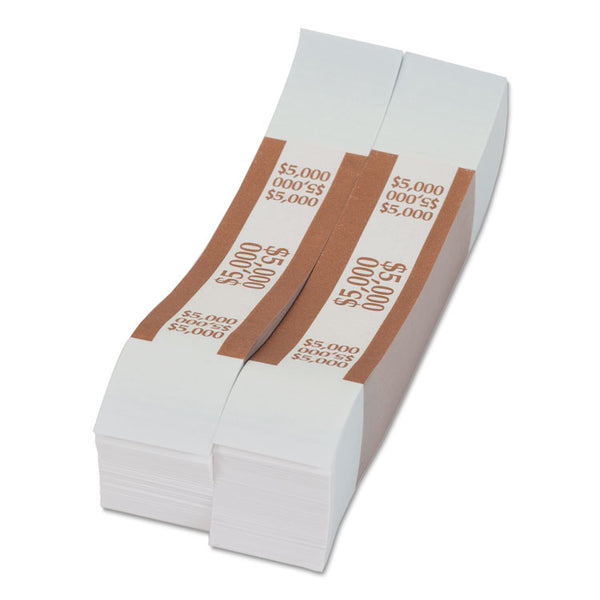 Pap-R Products Currency Straps, Brown, $5,000 in $50 Bills, 1000 Bands/Pack (CTX405000)